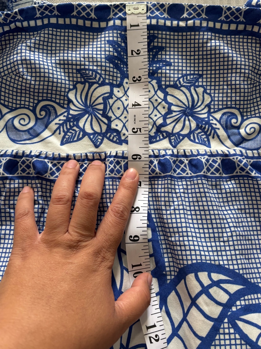 🦋 FARM Rio Blue & White Palm Print Caftan Dress 100% Viscose - Picture 6 of 11